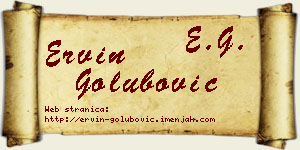 Ervin Golubović vizit kartica
